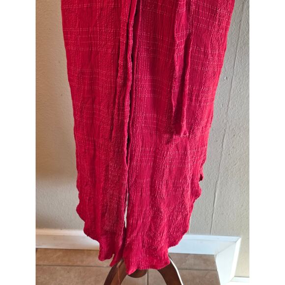 Maeve by Anthropologie Aria Textured Shirt Dress SZ Small Cherry Red - Picture 5 of 8